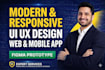 design a modern responsive UI UX for your web mobile app in figma
