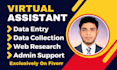 be your virtual assistant for data entry, web research, copy paste, typing work
