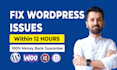 fix wordpress issues, fix wordpress errors or bugs, woocommerce issues