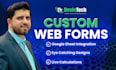 integrate custom web form with google sheet