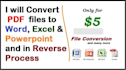 documents conversion PDF to excel, word and powerpoint