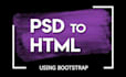 convert psd to html website design using bootstrap