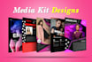 design a professional epk, media kit, press kit, speaker kit, and one sheet