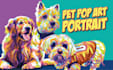 draw pop art of dog cat pet animal portrait