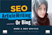 do SEO article writing and website content