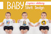 do trendy custom baby t shirt and bib design