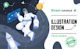 draw custom modern illustration for UI website or mobile app