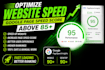 optimize website speed score above 85 on google page,