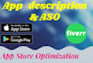 write aso friendly app description with aso short title