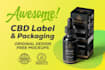 cbd label design, hemp oil label, bottle label, packaging design