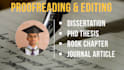 professionally proofread and edit dissertation, book chapter, journal article