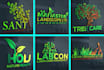 do tree care,grass trimming, lawn care, landscape logo