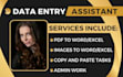 do accurate data entry, typing, excel, and admin work