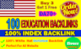 give you 100 high authority educational link building backlinks