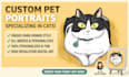 create a quirky and colorful custom cat illustration