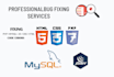 fix bugs in html,javascript,css,php,mysql