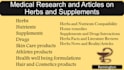 do medical research on herbs, supplements and nutrients
