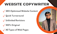 be a website content writer and SEO copywriter to write copy