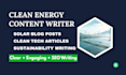 write solar power and green energy articles