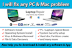 repair your windows, mac computer, laptop, pc remotely , team viewer , anydesk