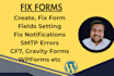 fix wordpress contact form 7, wpforms, gravity forms, ninja form, smtp errors
