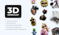 create 3d graphic illustration website banner advertising icon