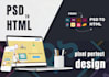 convert your psd to html , xd to html, sketch to html