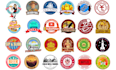 create vintage badge logo and retro sticker design