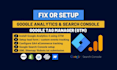 setup google analytics search console and sitemap XML