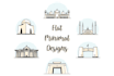 make minimal landmarks and cityscape