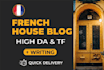 write and publish french guest post on high da home blogs