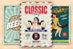 design stunning retro, vintage flyer or poster