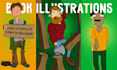 draw you a set of funny cartoons for a book