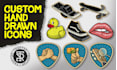 make hand drawn icon for every needs in high resolution
