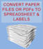 convert or mail merge paper or PDF files to spreadsheet