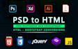 convert psd to html, xd to html, pdf to html bootstrap responsive