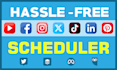 schedule posts tiktok, fb, insta, twitter, yt and linkedin