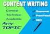 offer content writing, proof reading, and CV writing