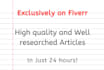 write high quality and well researched articles