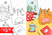 draw cute coloring book page for children