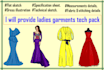 provide ladies garments tech pack