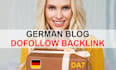 provide german dofollow backlink from my german website