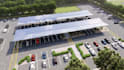 3d design of solar panel project at google map location