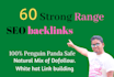 construct 60 strong range SEO backlinks link building