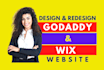 design or redesign website on wix, wix studio, godaddy airo