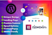 clone, customize or redesign wordpress website elementor pro