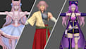 make 3d anime style, manga 3d character model