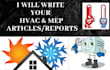 write hvac,mep, mechanical technical reports and presentation slides