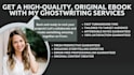 be your ebook writer, ghostwriter, ghost book writer, and book creator