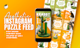 design premium instagram puzzle feed, carousel post or story